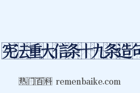 宪法重大信条十九条造句是什么意思的图片